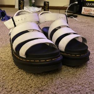 White platform doc martens sandals